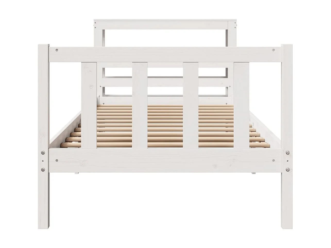 Lit simple | Lit adulte, enfant | Cadre de lit blanc 90x200 cm bois de pin massif