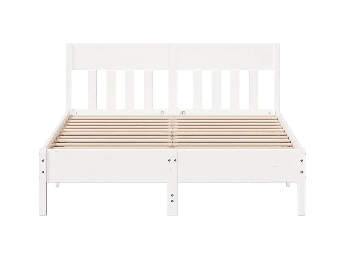 Lit simple | Lit adulte, enfant | Cadre de lit blanc 120x190 cm bois de pin massif