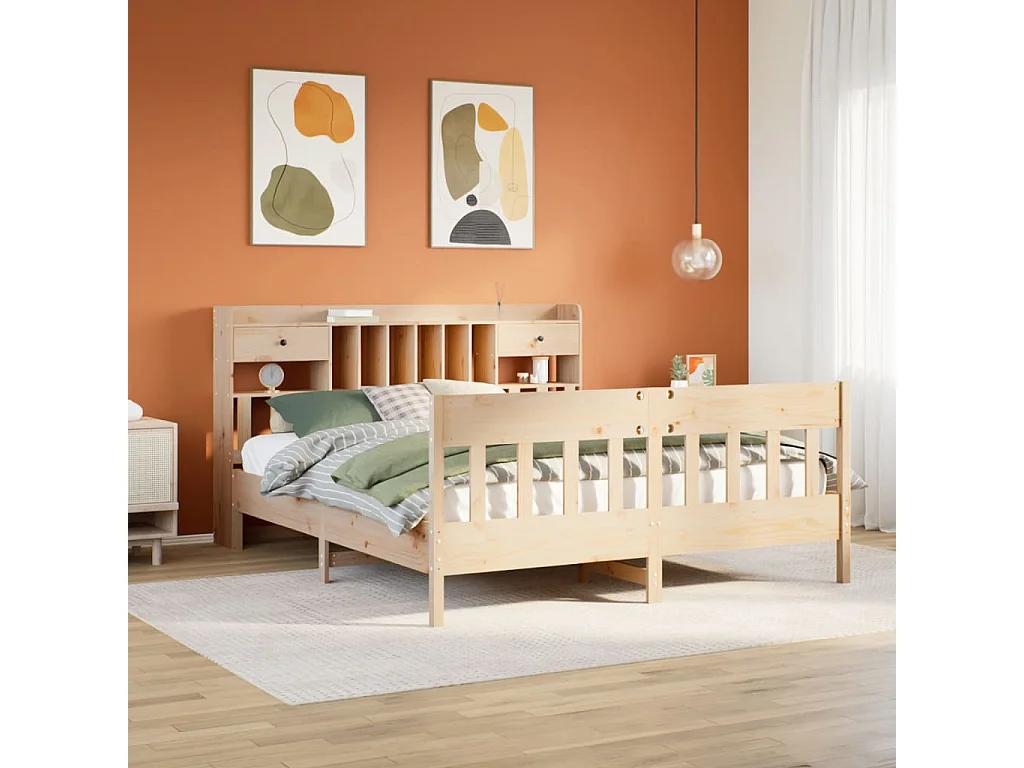 Lit double | Lit adulte | Cadre de lit 180x200 cm bois massif de pin