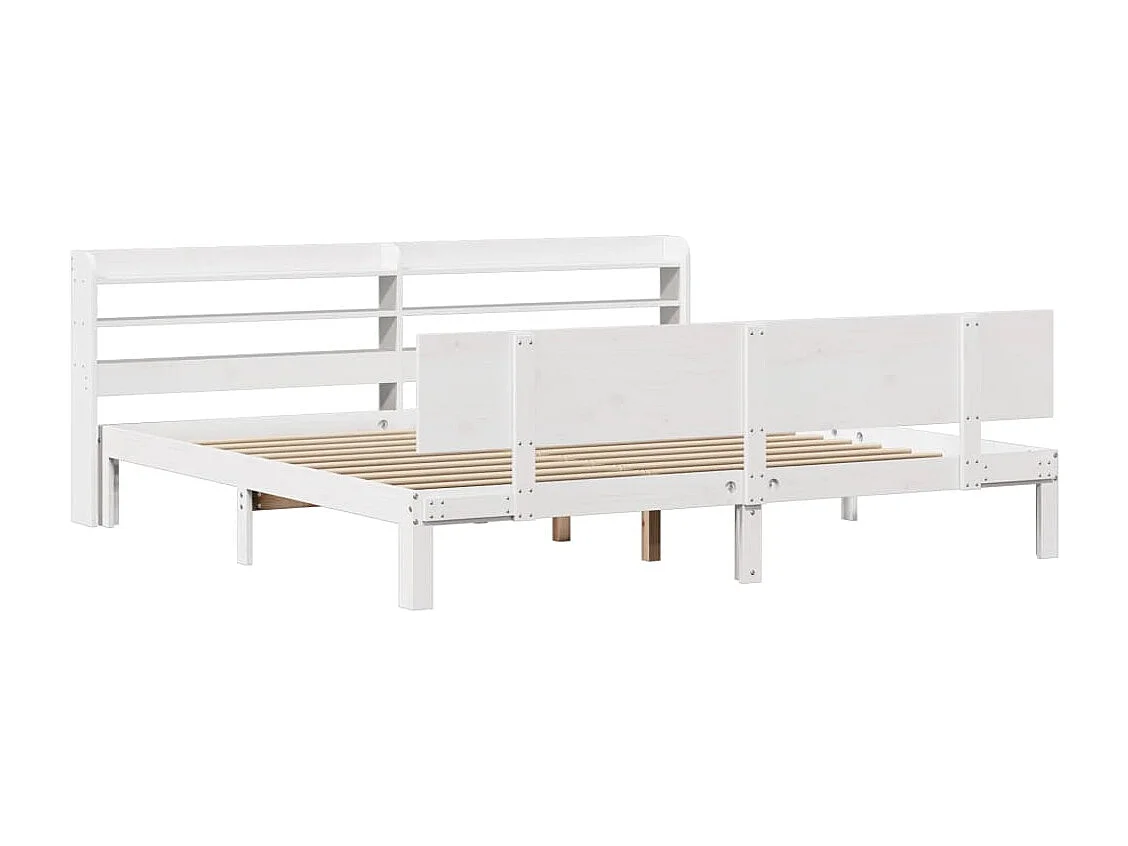 Letto per adulti | Letto matrimoniale | Giroletto con Testiera senza Materasso Bianco 200x200 cm