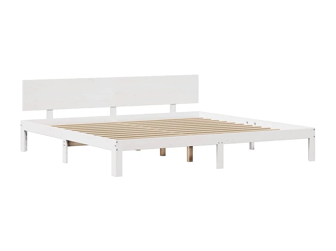 Letto per adulti | Letto matrimoniale | Giroletto con Testiera senza Materasso Bianco 200x200 cm