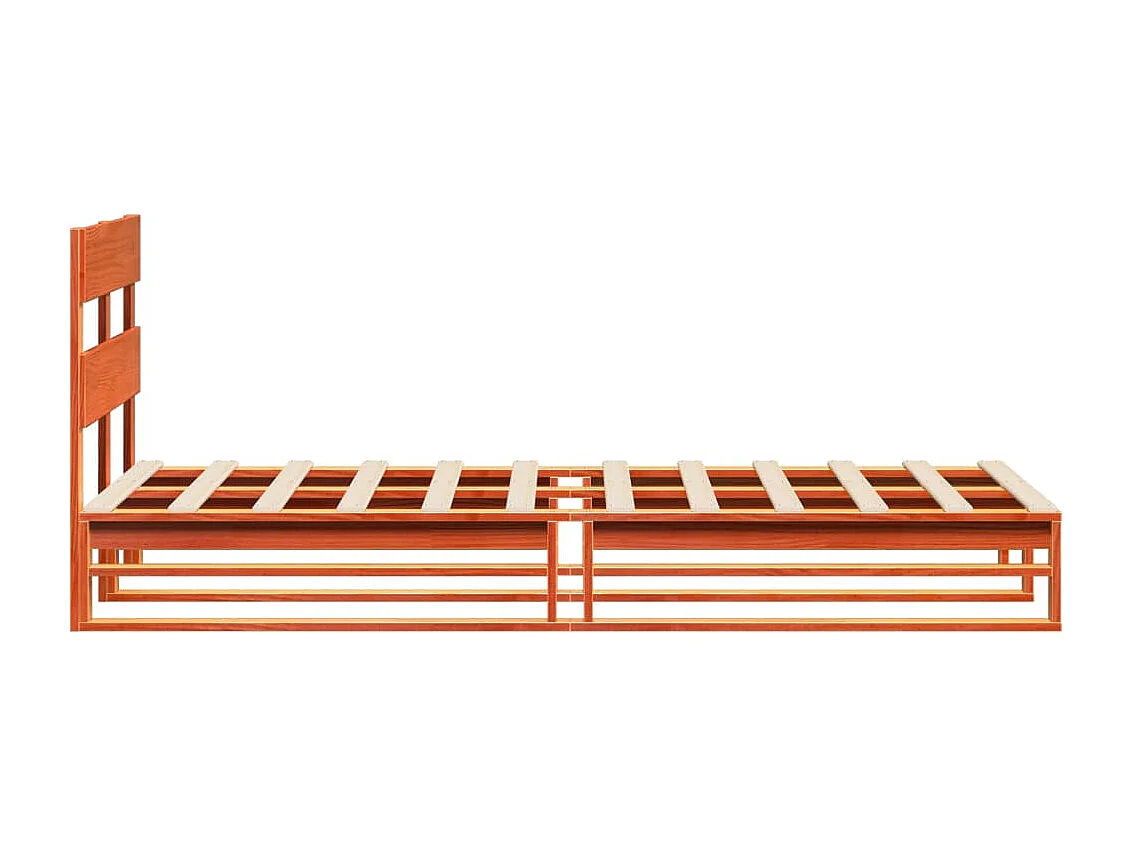 Lit simple | Lit adulte, enfant | Cadre de lit cire marron 90x200 cm bois pin massif