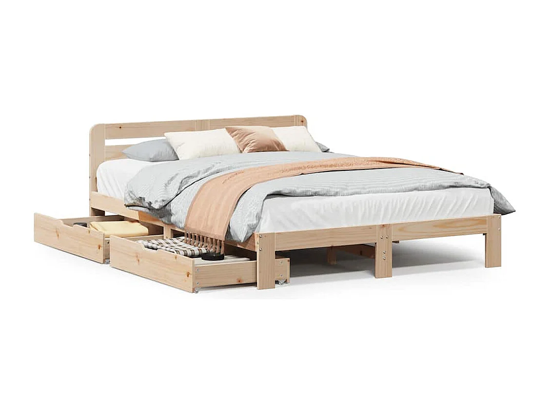 Lit double | Lit adulte | Cadre de lit 135x190 cm bois de pin massif