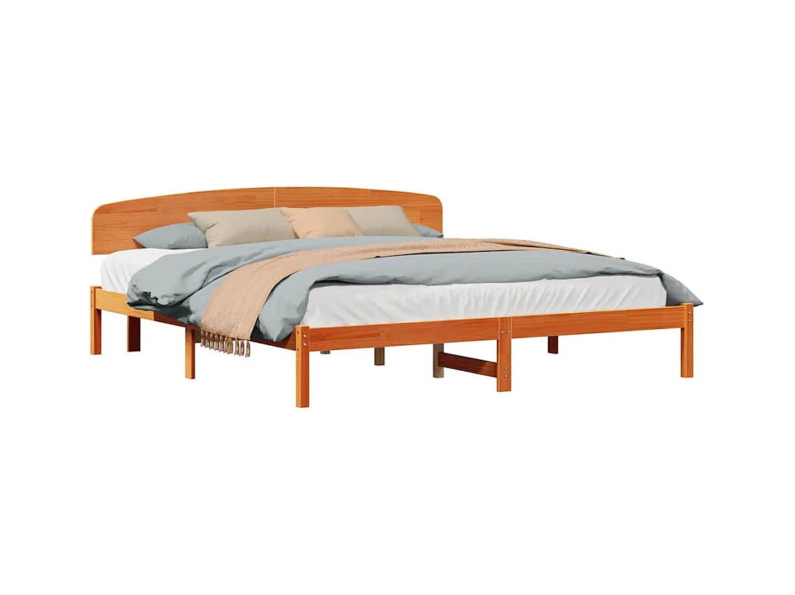 Lit double | Lit adulte | Cadre de lit Marron 200x200 cm Bois de pin massif