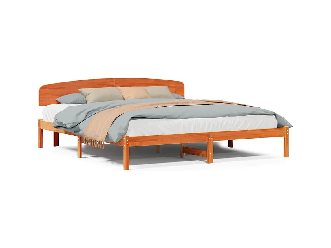 Lit double | Lit adulte | Cadre de lit Marron 200x200 cm Bois de pin massif