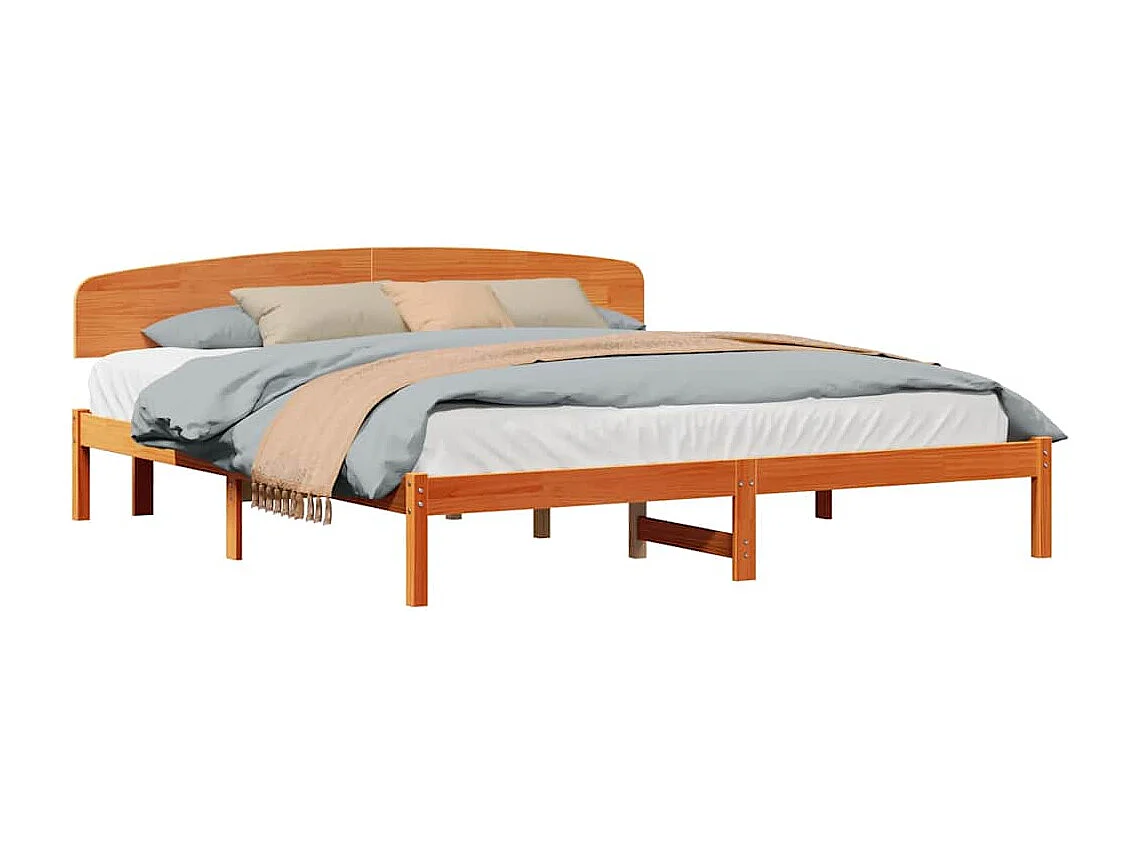 Lit double | Lit adulte | Cadre de lit Marron 200x200 cm Bois de pin massif