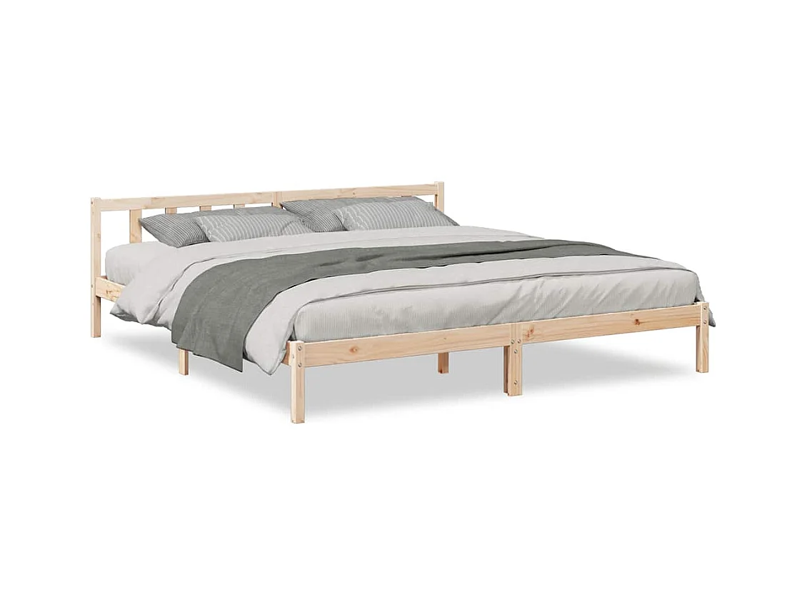 Lit double | Lit adulte | Cadre de lit extra long 200x210 cm bois massif pin