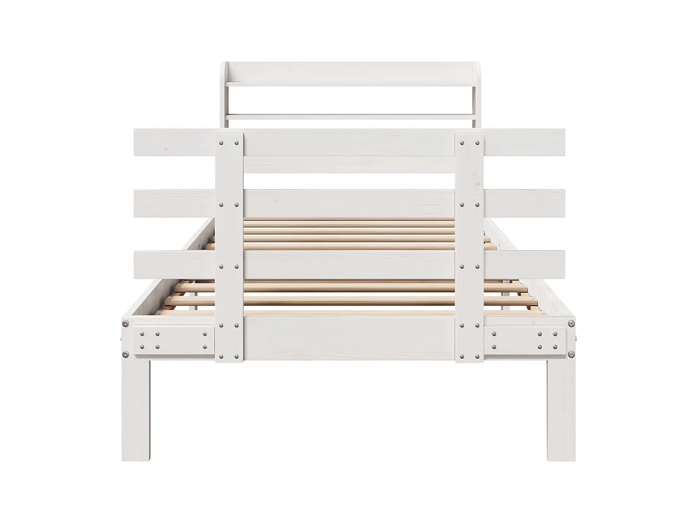 Lit simple | Lit adulte, enfant | Cadre de lit avec tête de lit blanc 90x190 cm