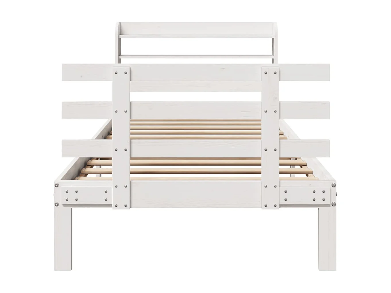 Lit simple | Lit adulte, enfant | Cadre de lit avec tête de lit blanc 90x190 cm