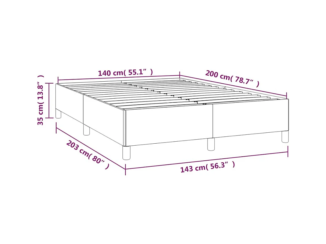 Lit double | Lit adulte | Cadre de lit gris clair 140x200 cm tissu