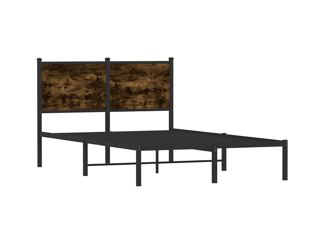 Lit simple | Lit adulte, enfant | Cadre de lit en métal chêne fumé 120x190 cm