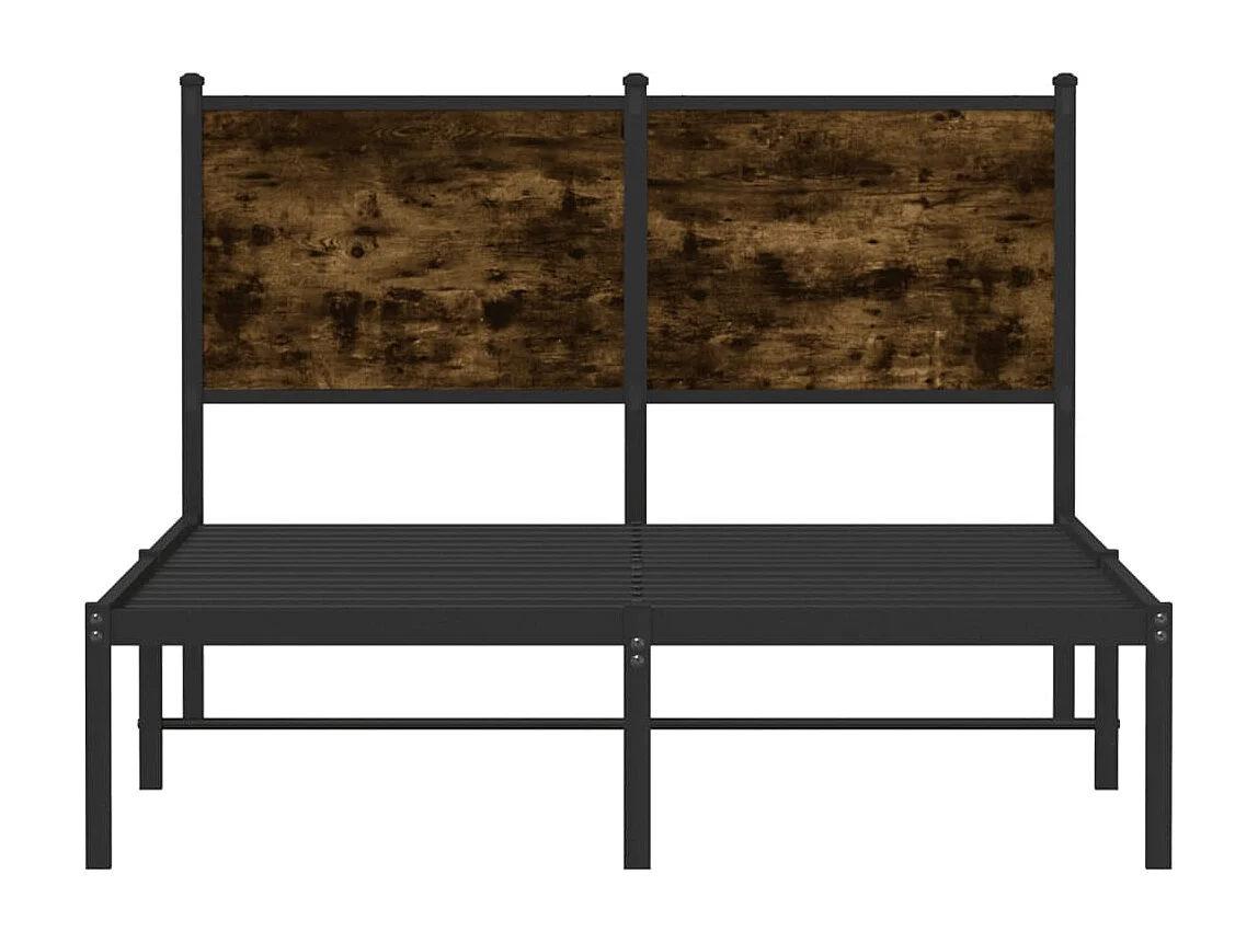 Lit simple | Lit adulte, enfant | Cadre de lit en métal chêne fumé 120x190 cm