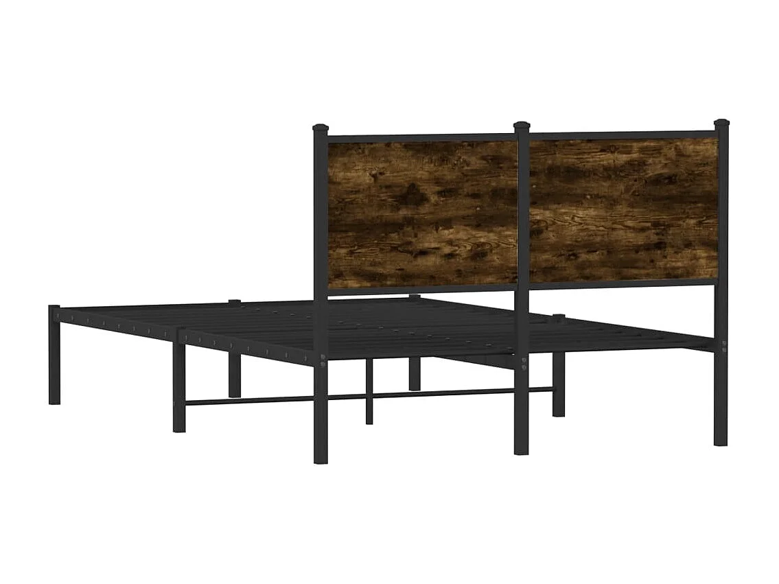 Lit simple | Lit adulte, enfant | Cadre de lit en métal chêne fumé 120x190 cm