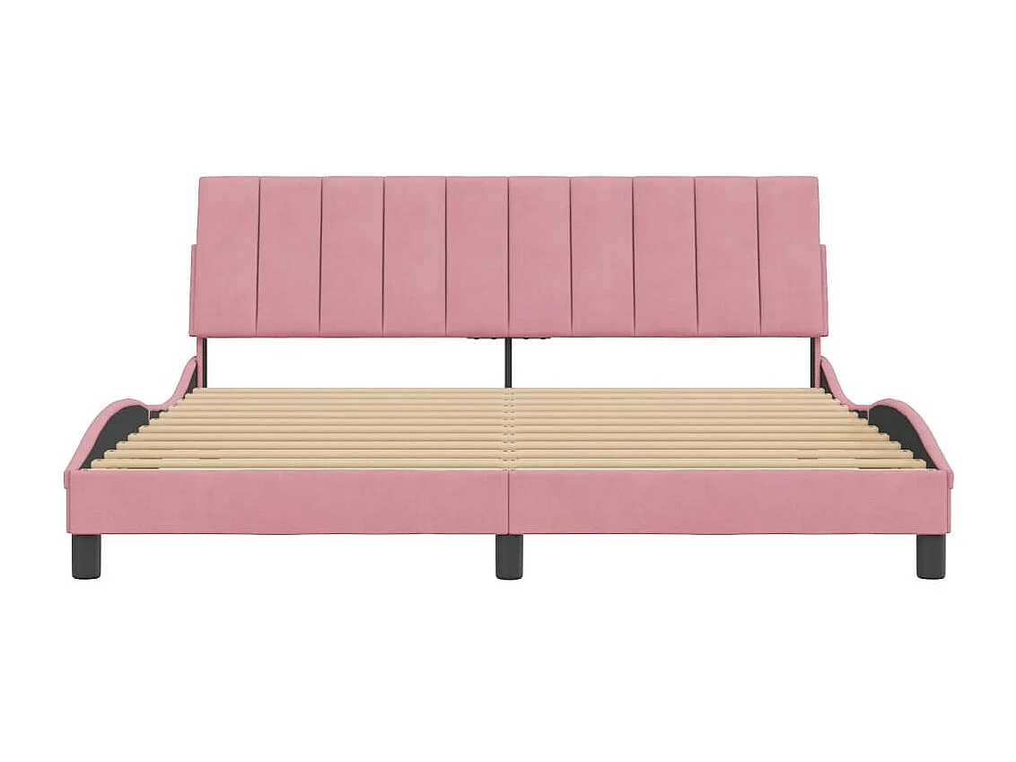 Letto per adulti | Letto matrimoniale | Giroletto senza Materasso Hanko Rosa 180x200 cm in Velluto
