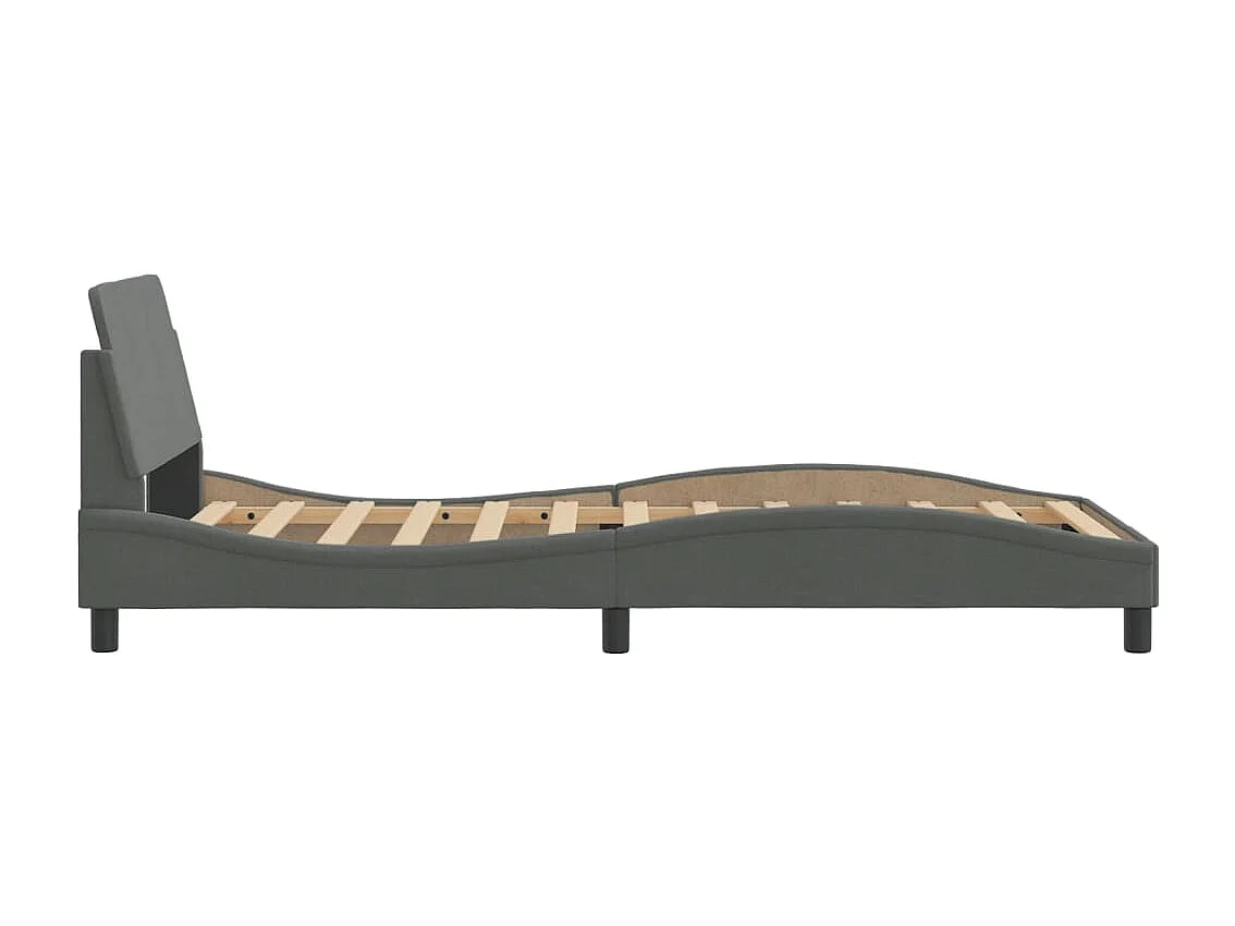 Lit simple | Lit adulte, enfant | Cadre de lit gris foncé 100x200 cm tissu
