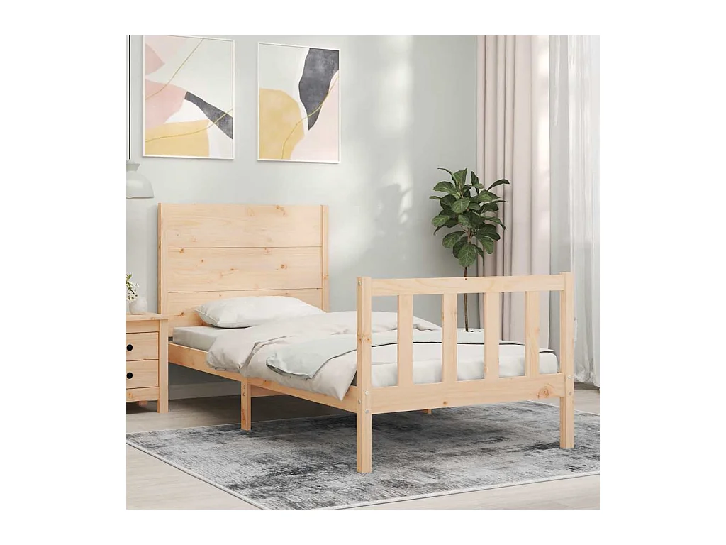 Lit simple | Lit adulte, enfant | Cadre de lit 100x200 cm bois massif de pin