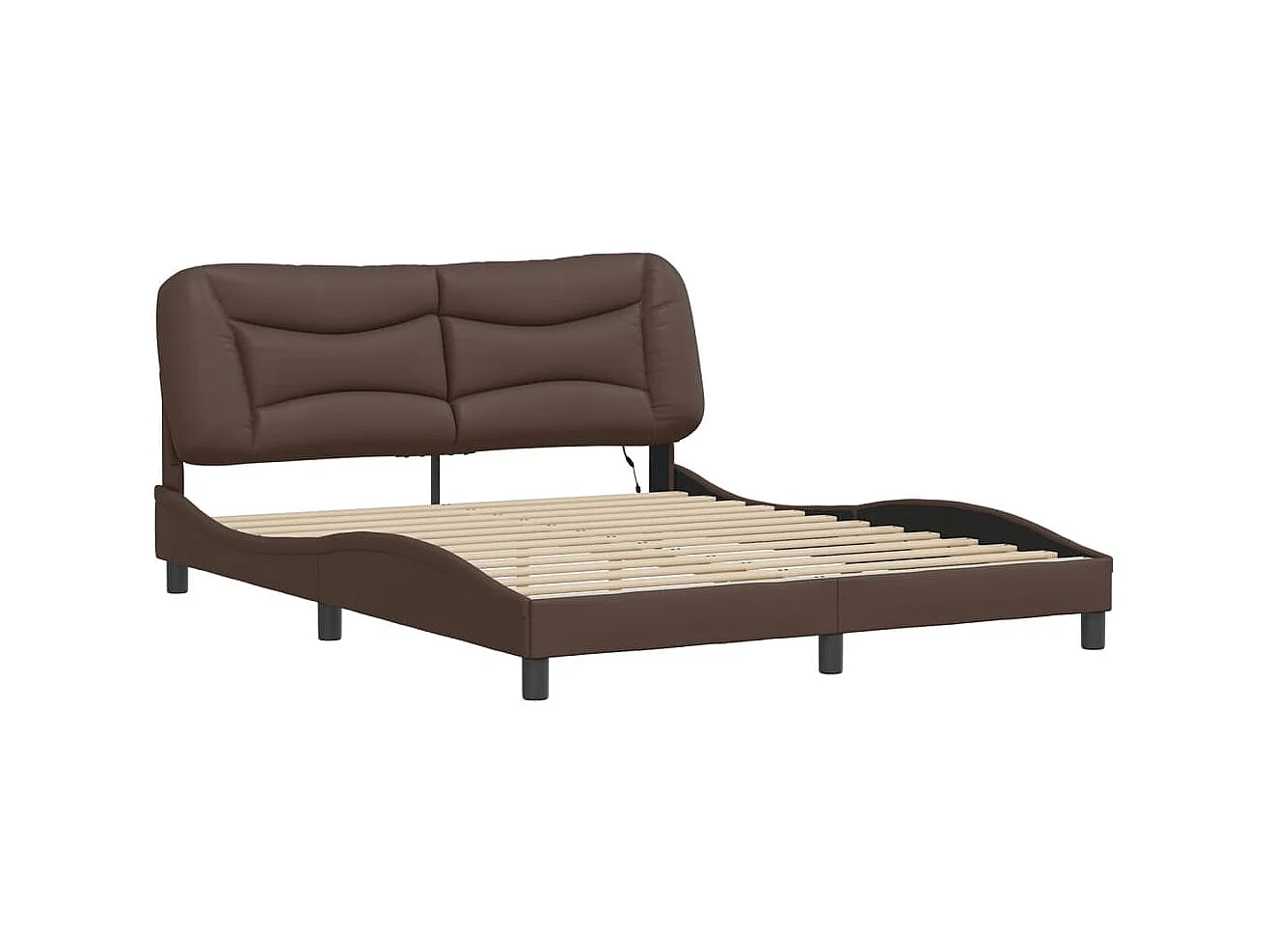 Lit double | Lit adulte | Cadre de lit avec LED marron 160x200 cm