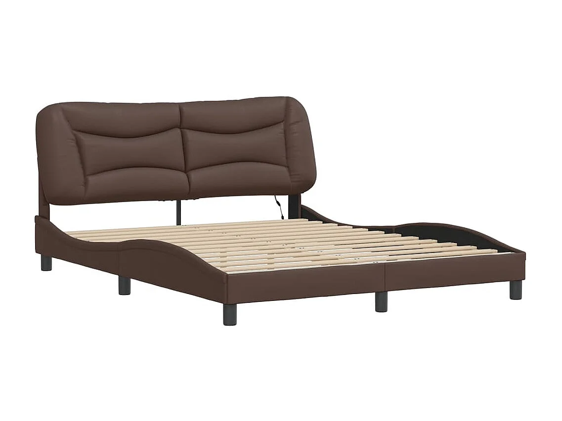 Lit double | Lit adulte | Cadre de lit avec LED marron 160x200 cm