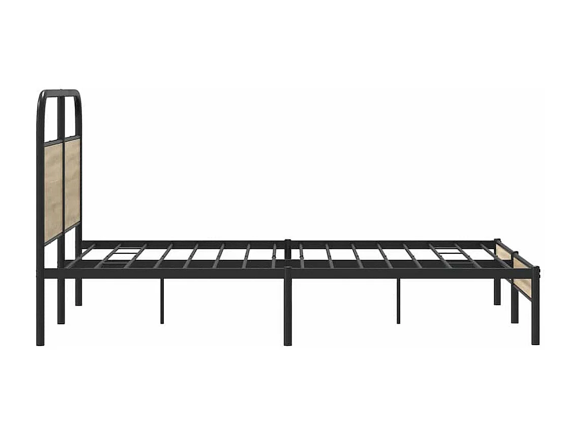 Lit simple | Lit adulte, enfant | Cadre de lit 120x200 cm chêne fumé bois ingénierie