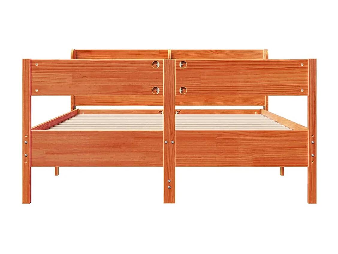 Lit double | Lit adulte | Cadre de lit cire marron 140x190cm bois pin massif