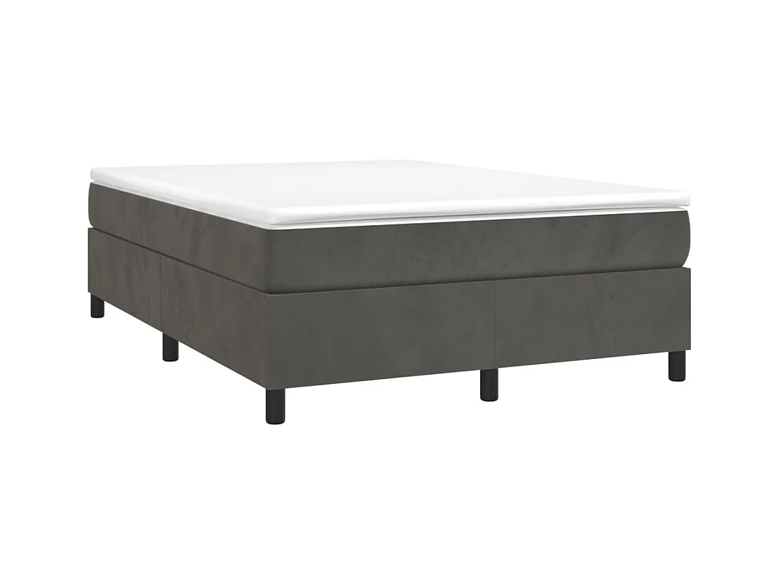 Lit double | Lit adulte | Cadre de lit gris foncé 140x200 cm velours