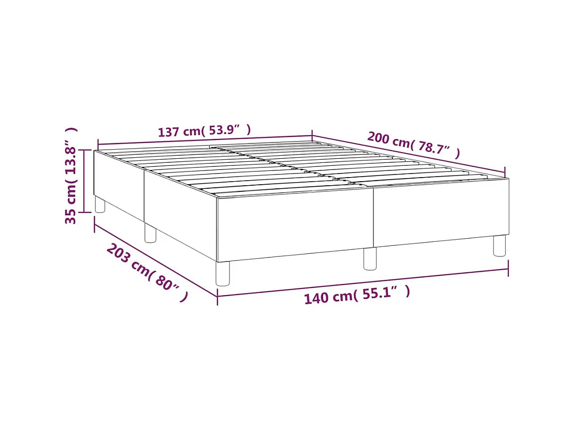 Lit double | Lit adulte | Cadre de lit gris foncé 140x200 cm velours