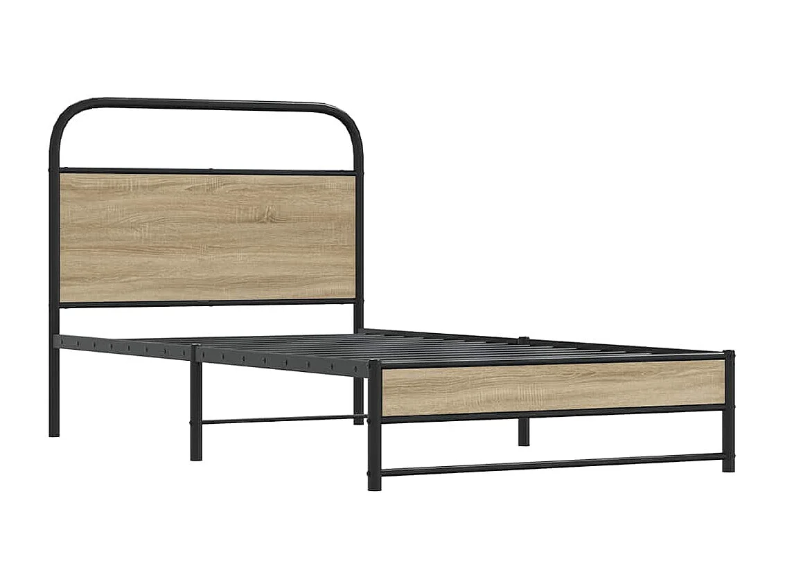 Lit simple | Lit adulte, enfant | Cadre de lit 107x203 cm chêne fumé bois ingénierie