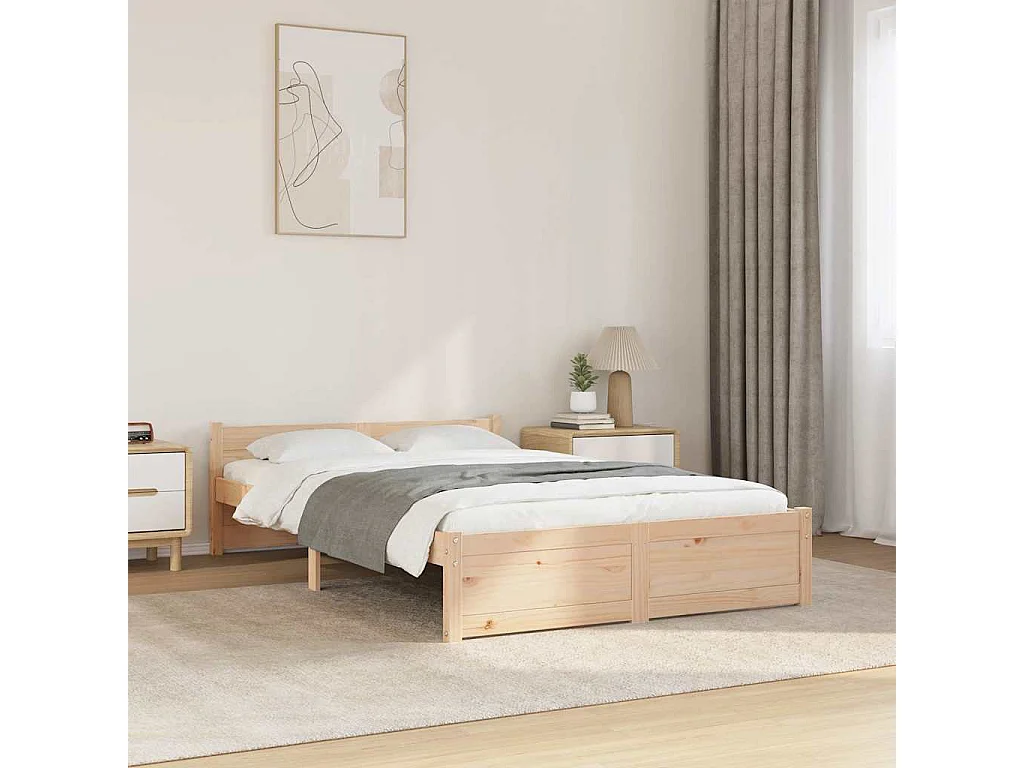 Lit simple | Lit adulte, enfant | Cadre de lit bois massif 120x200 cm