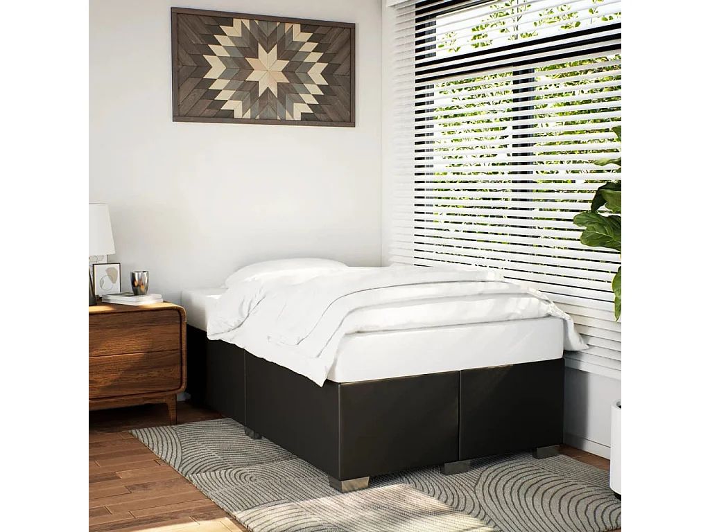 Bedframe | Eenpersoonsbed kunstleer zwart 120x200 cm