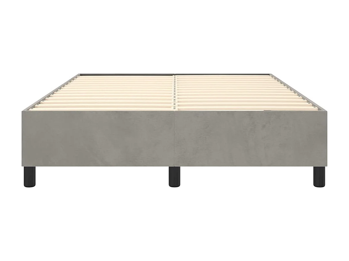 Lit double | Lit adulte | Cadre de lit gris clair 140x200 cm velours