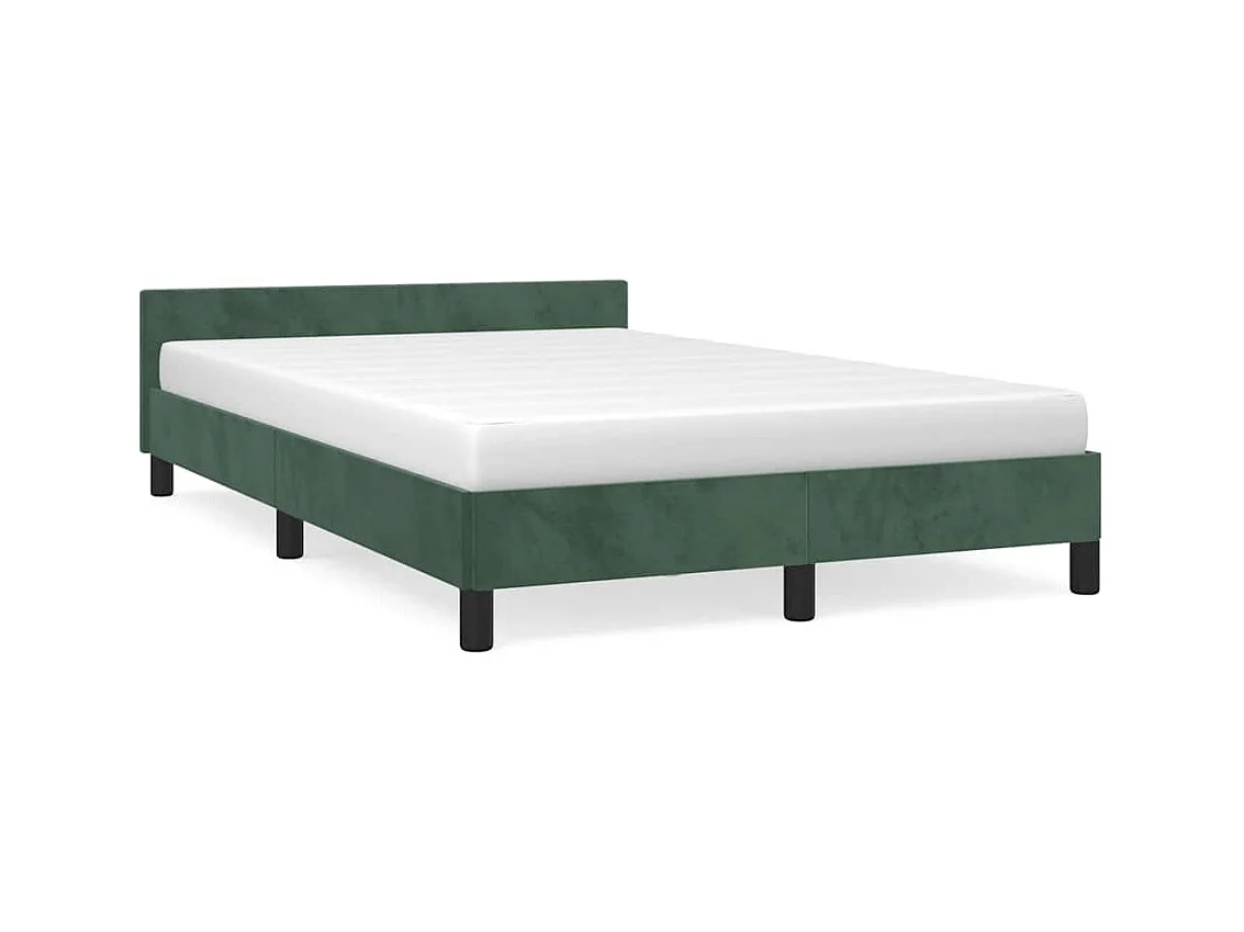 Lit simple | Lit adulte, enfant | Cadre de lit vert foncé 120x200 cm velours