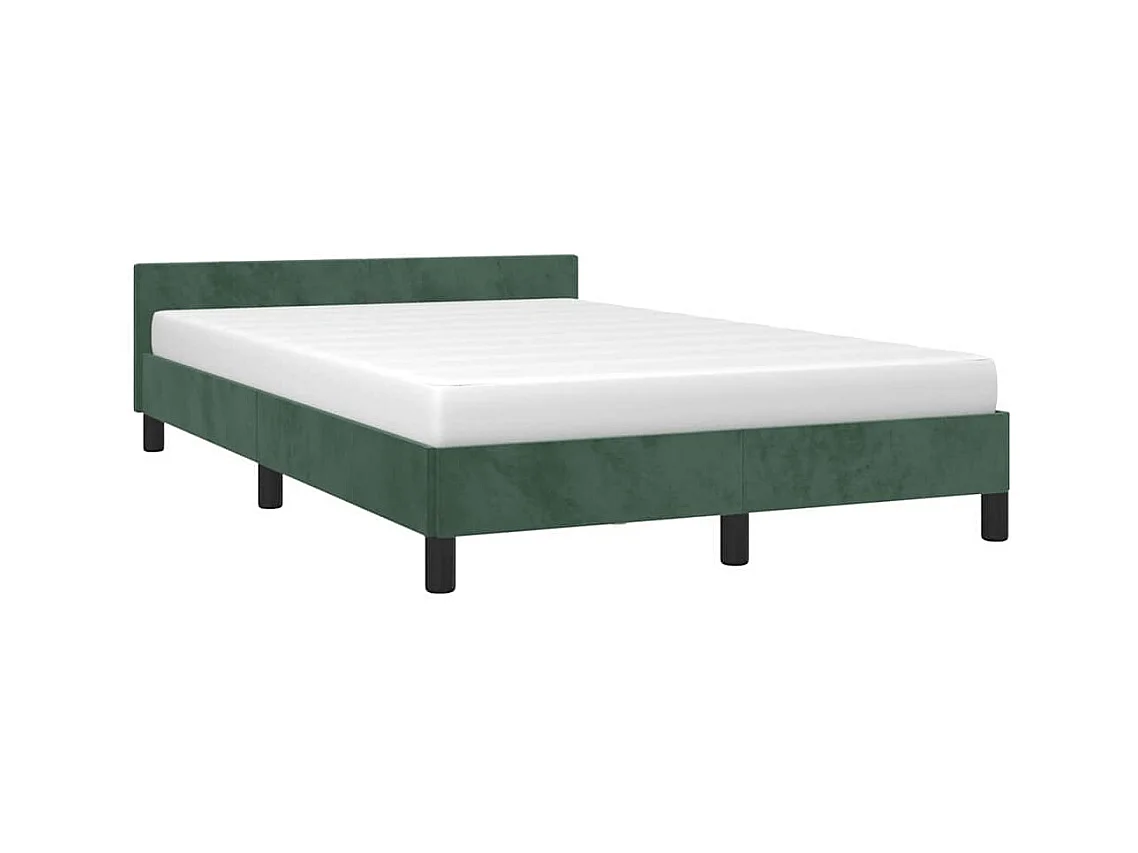 Lit simple | Lit adulte, enfant | Cadre de lit vert foncé 120x200 cm velours