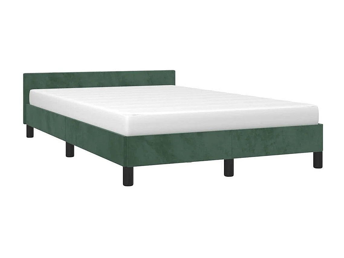 Lit simple | Lit adulte, enfant | Cadre de lit vert foncé 120x200 cm velours