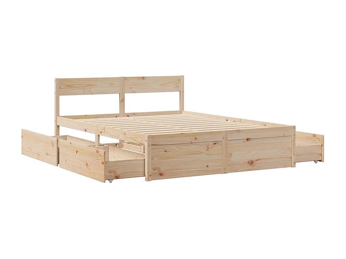 Lit double | Lit adulte | Cadre de lit 160x200 cm bois massif de pin