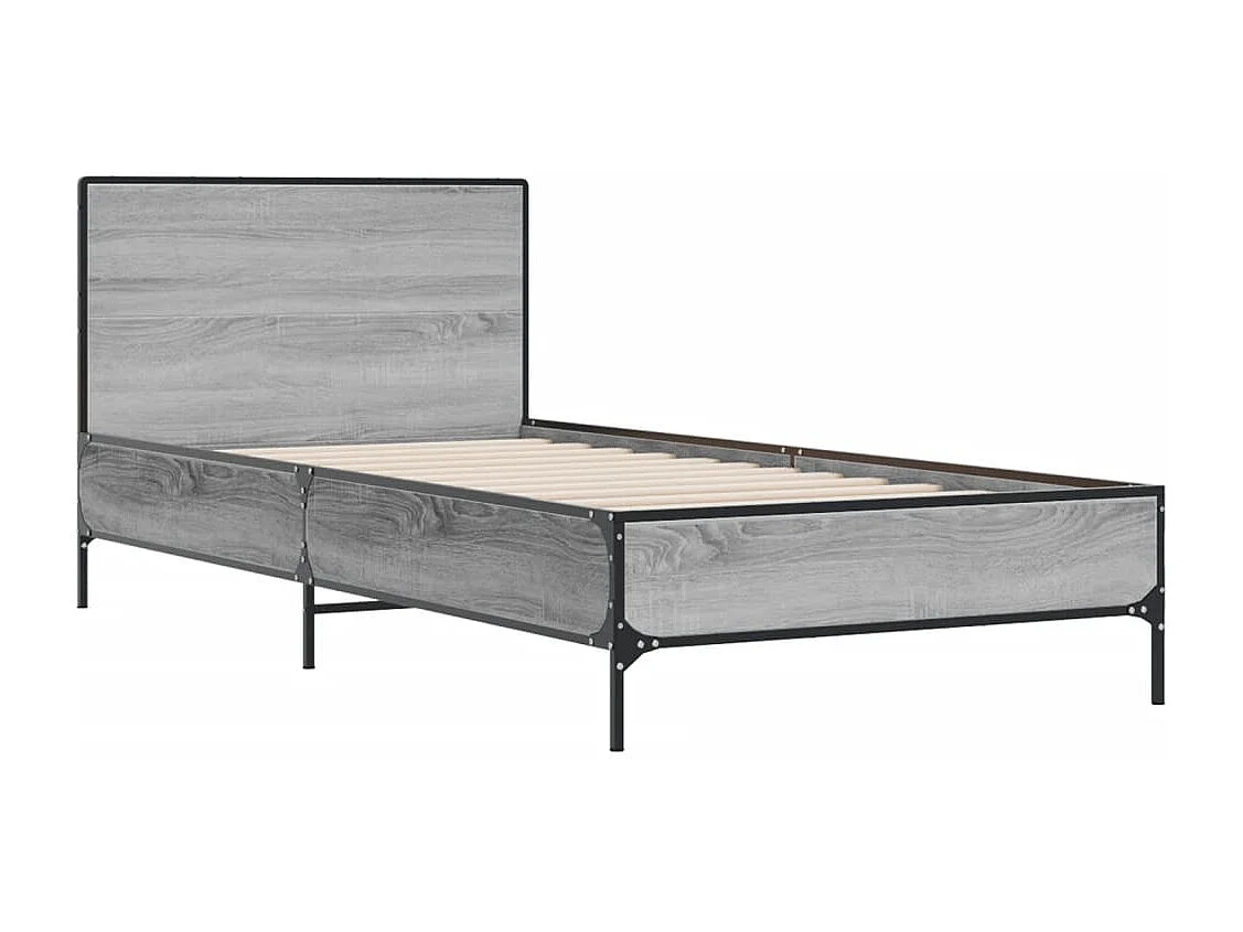 Lit simple | Lit adulte, enfant | Cadre de lit sonoma gris 75x190 cm