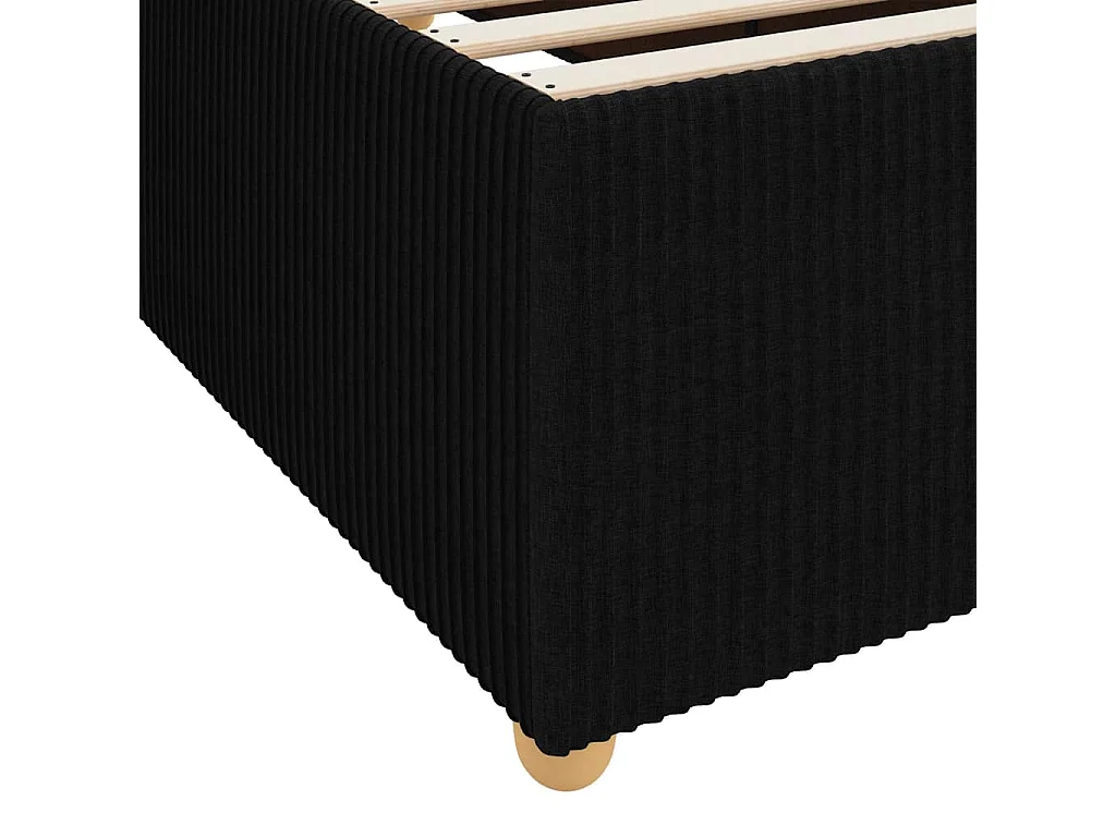 Lit simple | Lit adulte, enfant | Cadre de lit avec matelas Noir 90x200 cm tissu
