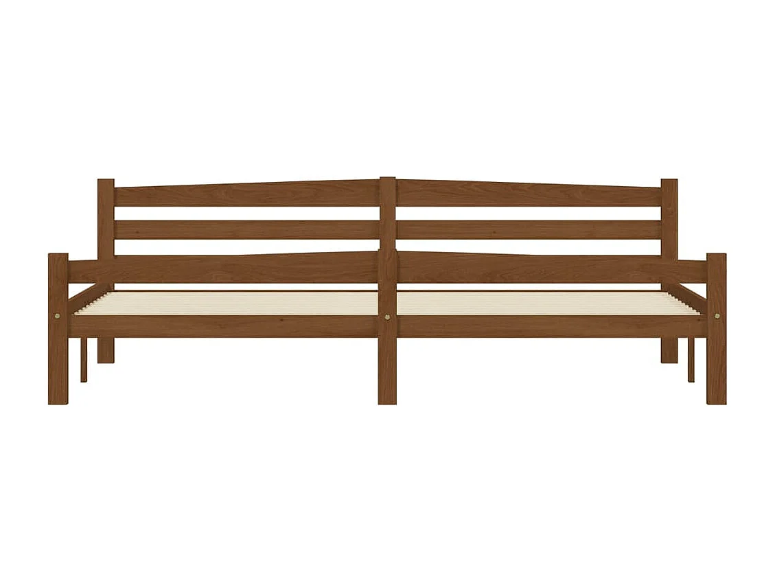 Lit double | Lit adulte | Cadre de lit marron miel bois pin massif 200x200cm