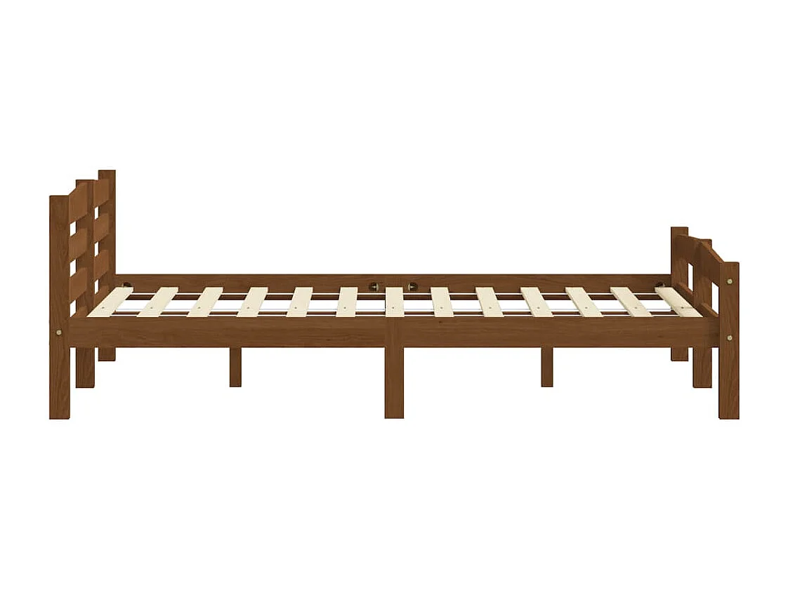 Lit double | Lit adulte | Cadre de lit marron miel bois pin massif 200x200cm