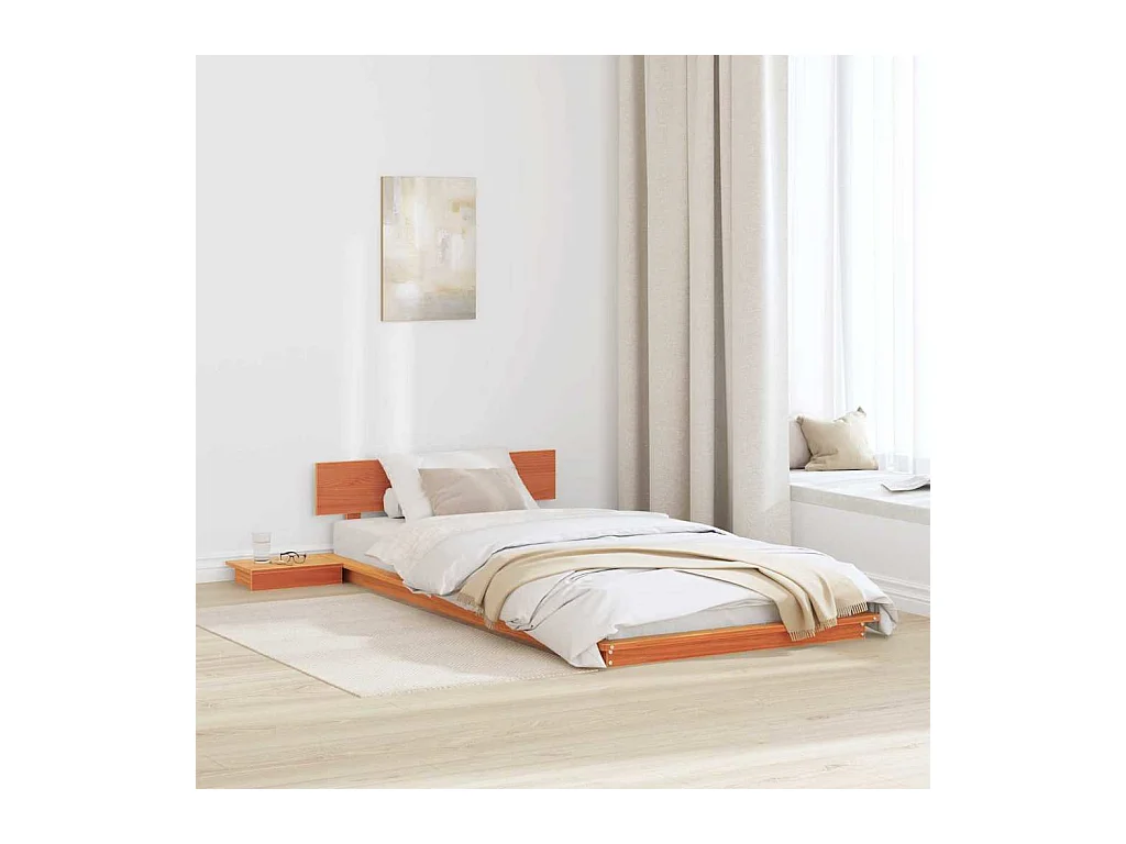 Lit simple | Lit adulte, enfant | Cadre de lit Marron 100x200 cm bois