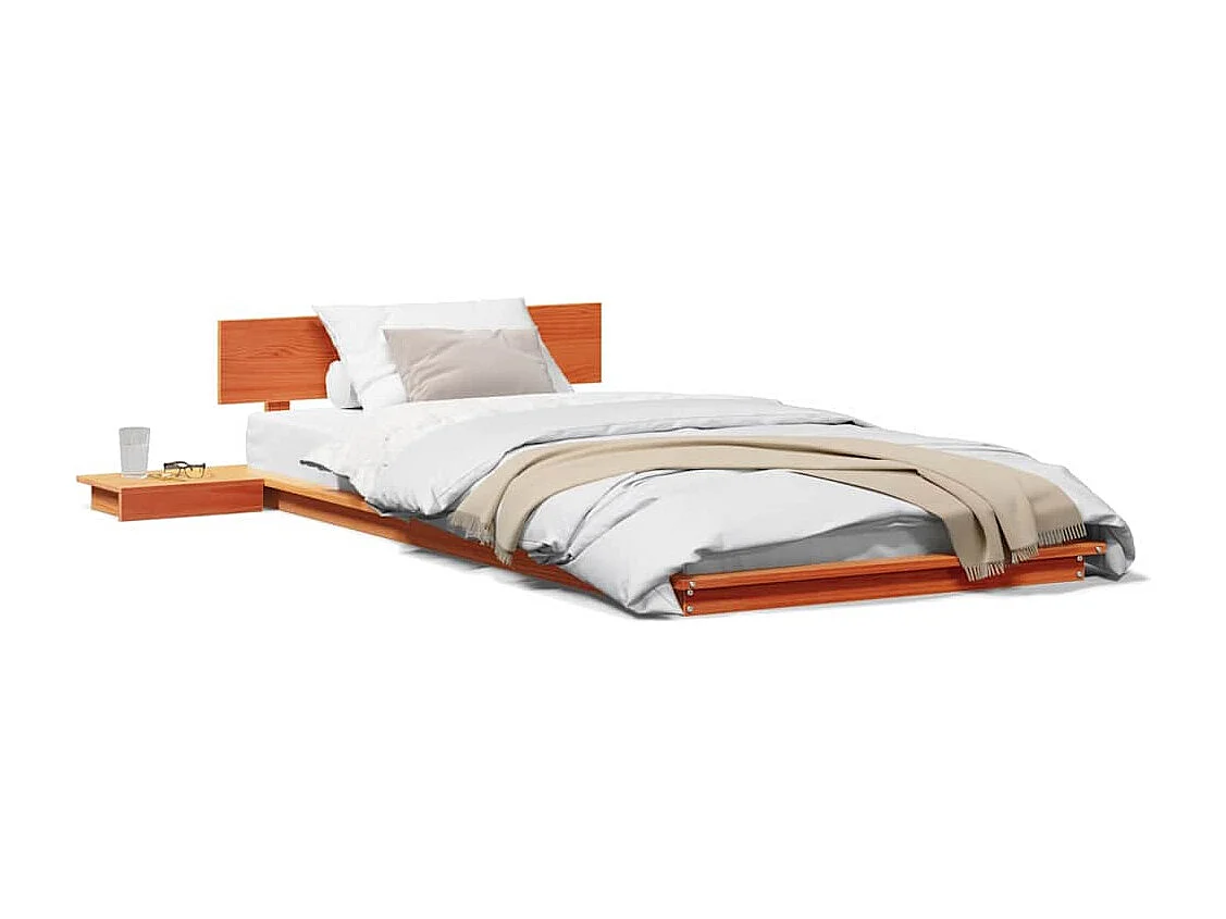 Lit simple | Lit adulte, enfant | Cadre de lit Marron 100x200 cm bois