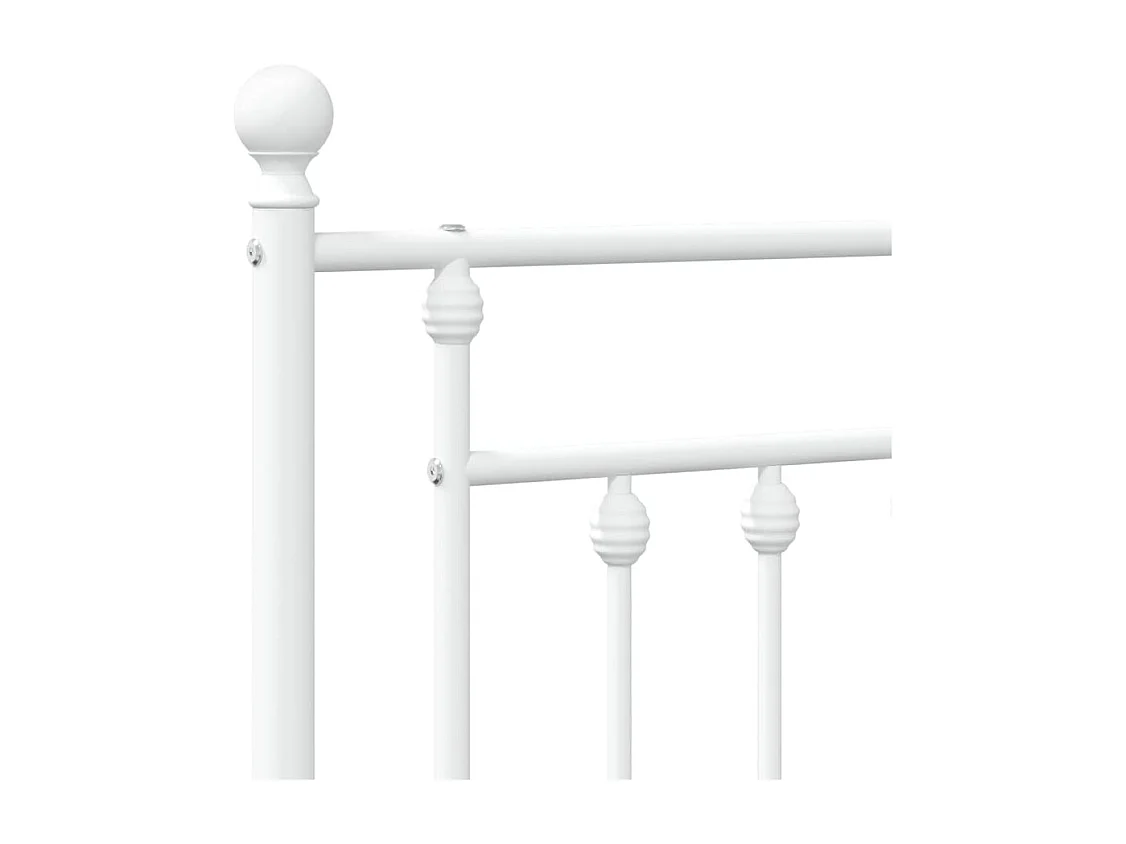 Lit double | Lit adulte | Cadre de lit métal et tête de lit blanc 200x200 cm