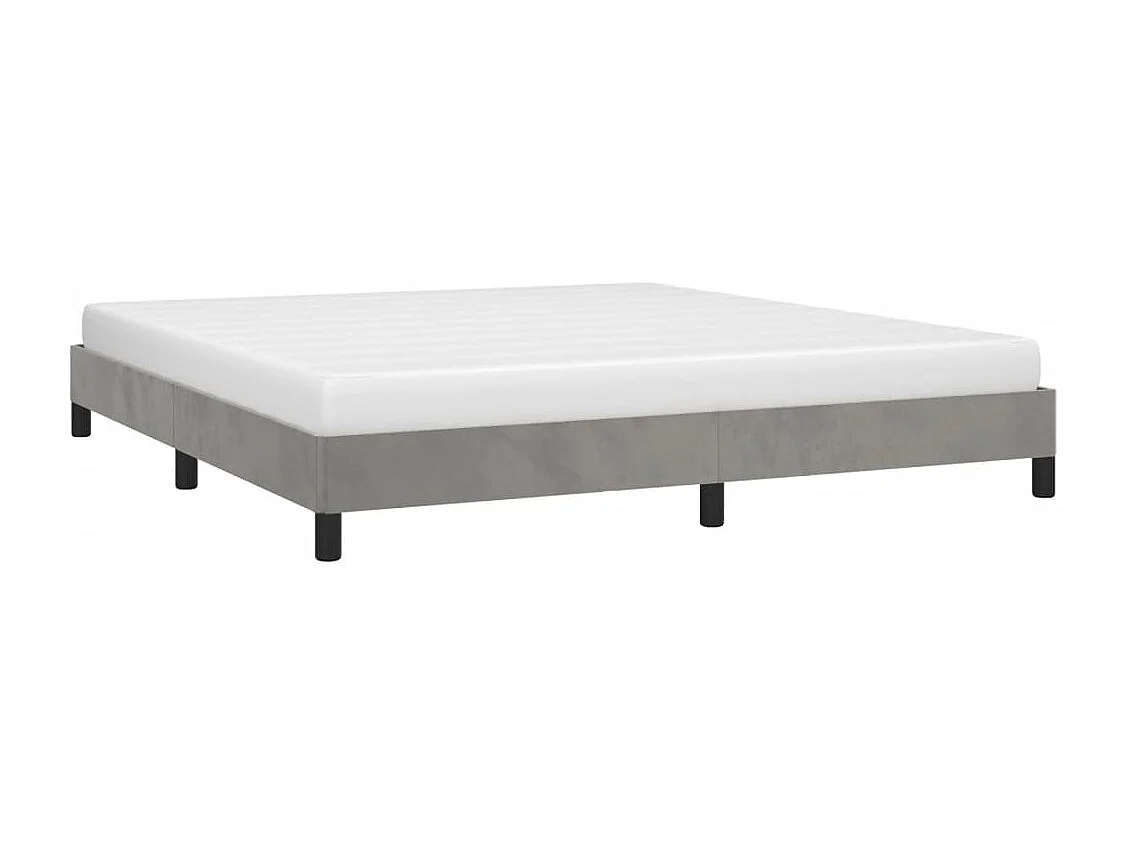 Lit double | Lit adulte | Cadre de lit gris clair 180x200 cm velours