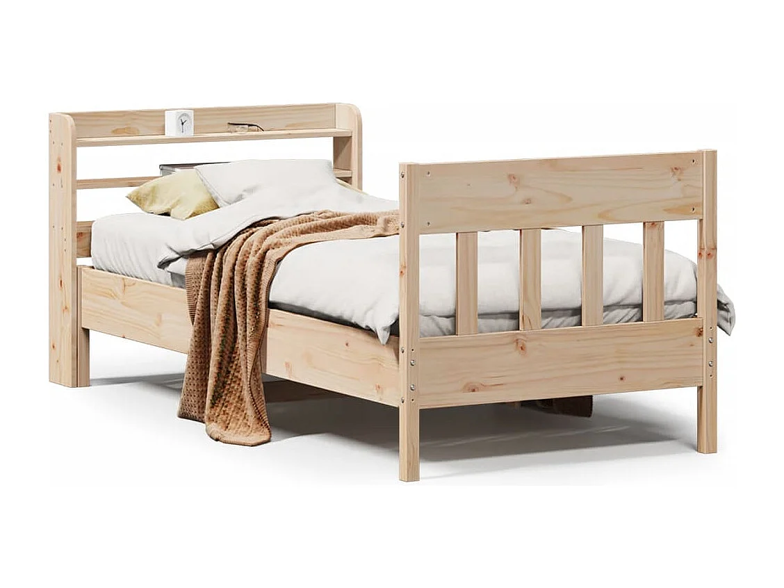 Lit simple | Lit adulte, enfant | Cadre de lit 90x200 cm bois de pin massif