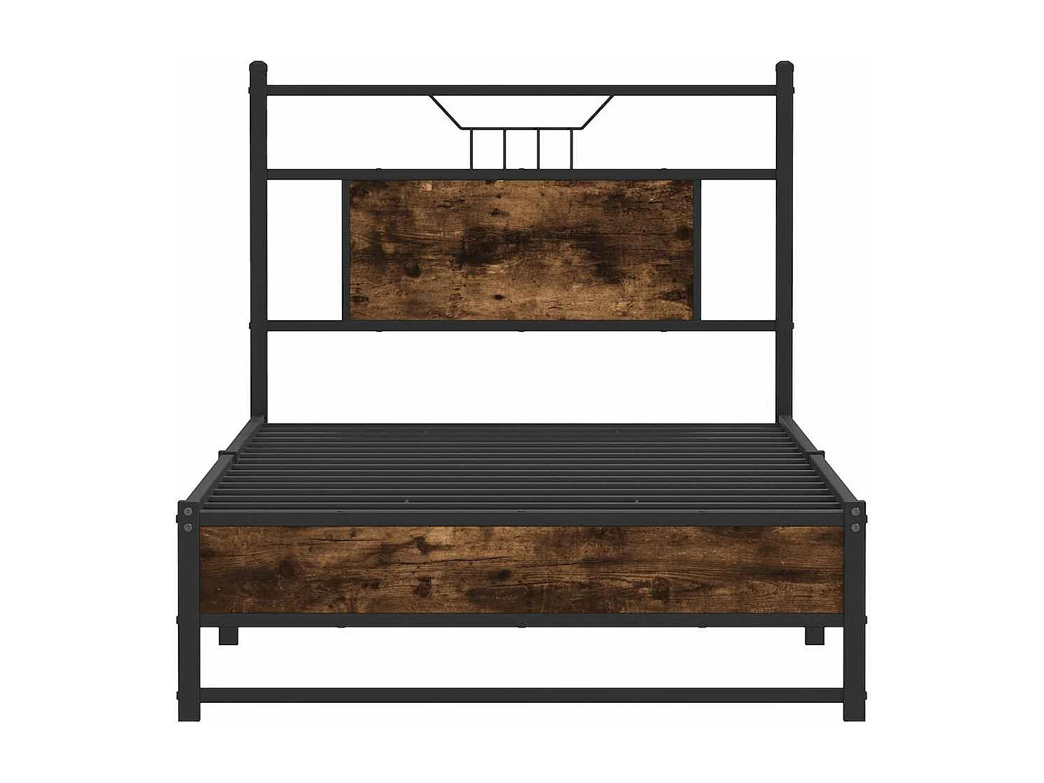 Letto per adulti | Letto singolo | Giroletto senza Materasso Rovere Fumo 90x190 cm in Truciolato