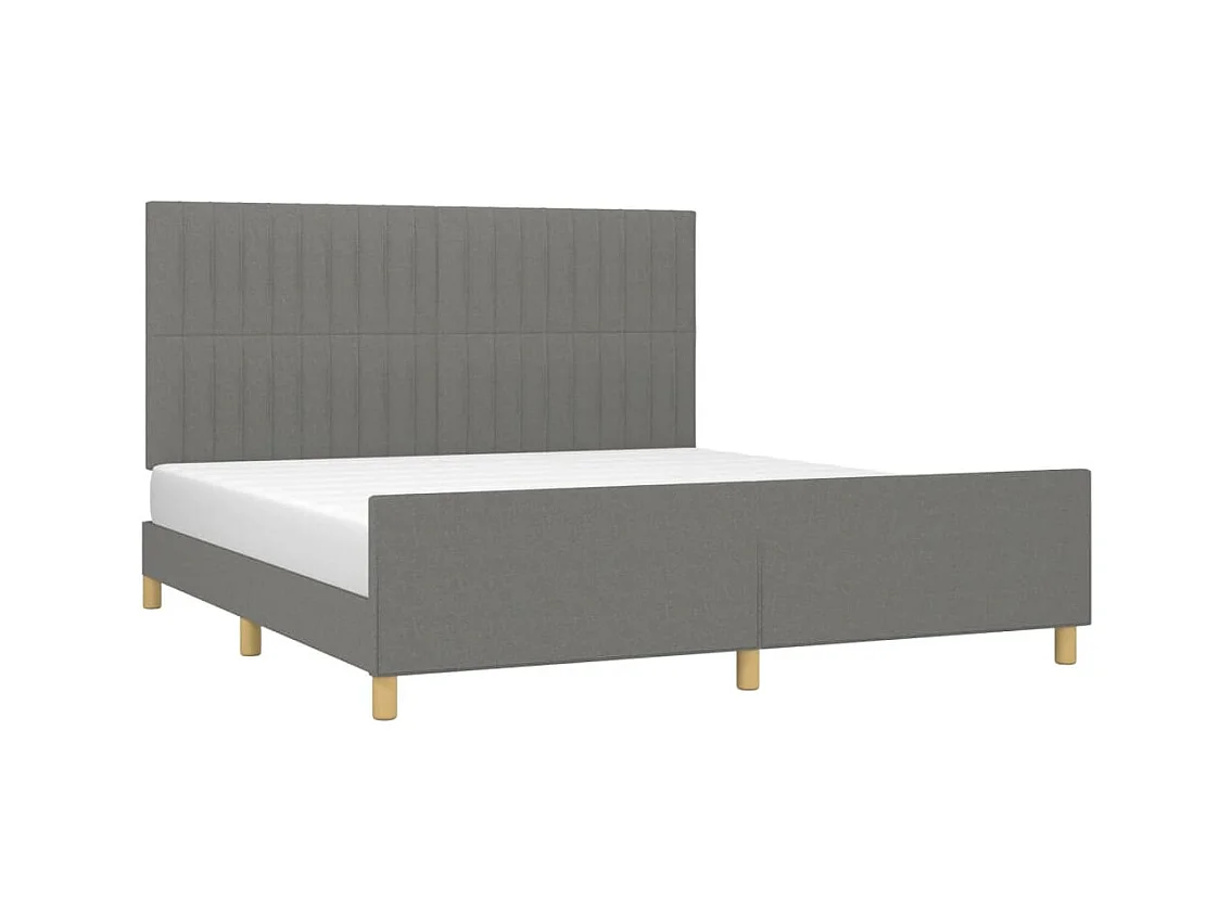 Lit double | Lit adulte | Cadre de lit gris foncé 160x200 cm tissu
