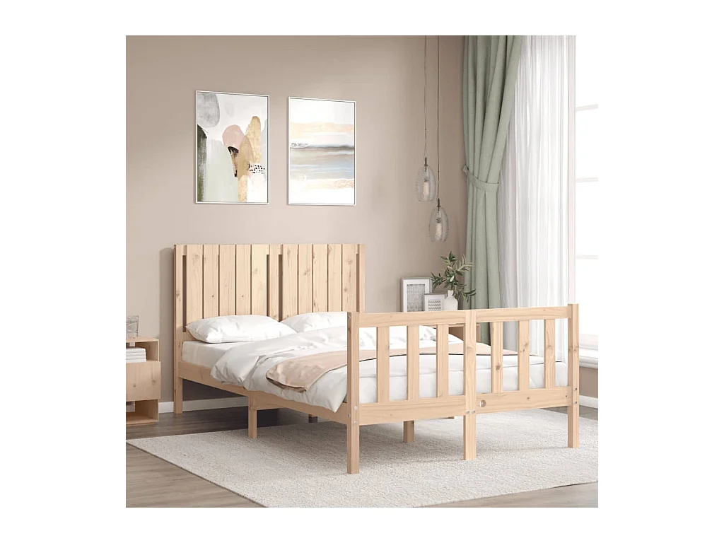 Lit simple | Lit adulte, enfant | Cadre de lit 120x200 cm bois de pin massif