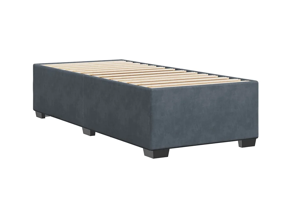 Lit simple | Lit adulte, enfant | Cadre de lit gris foncé 100x200 cm velours