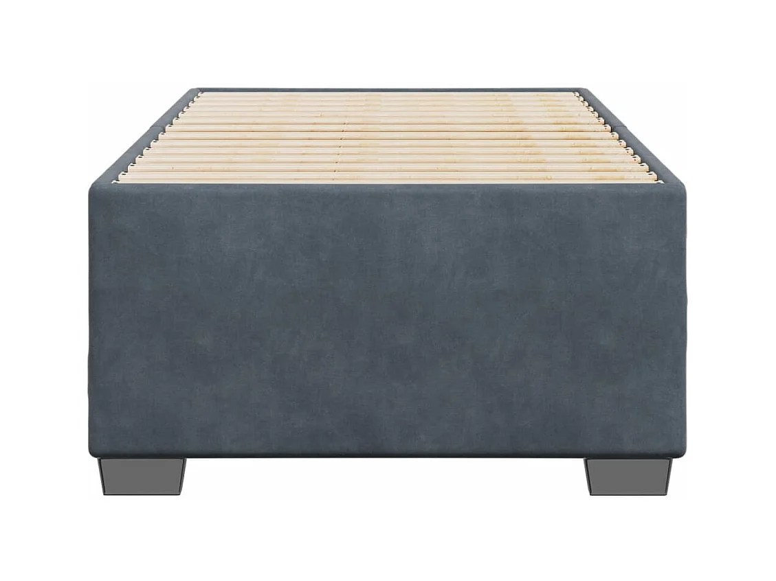 Lit simple | Lit adulte, enfant | Cadre de lit gris foncé 100x200 cm velours