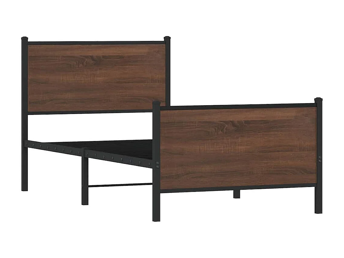 Lit simple | Lit adulte, enfant | Cadre de lit en métal chêne marron 80x200 cm