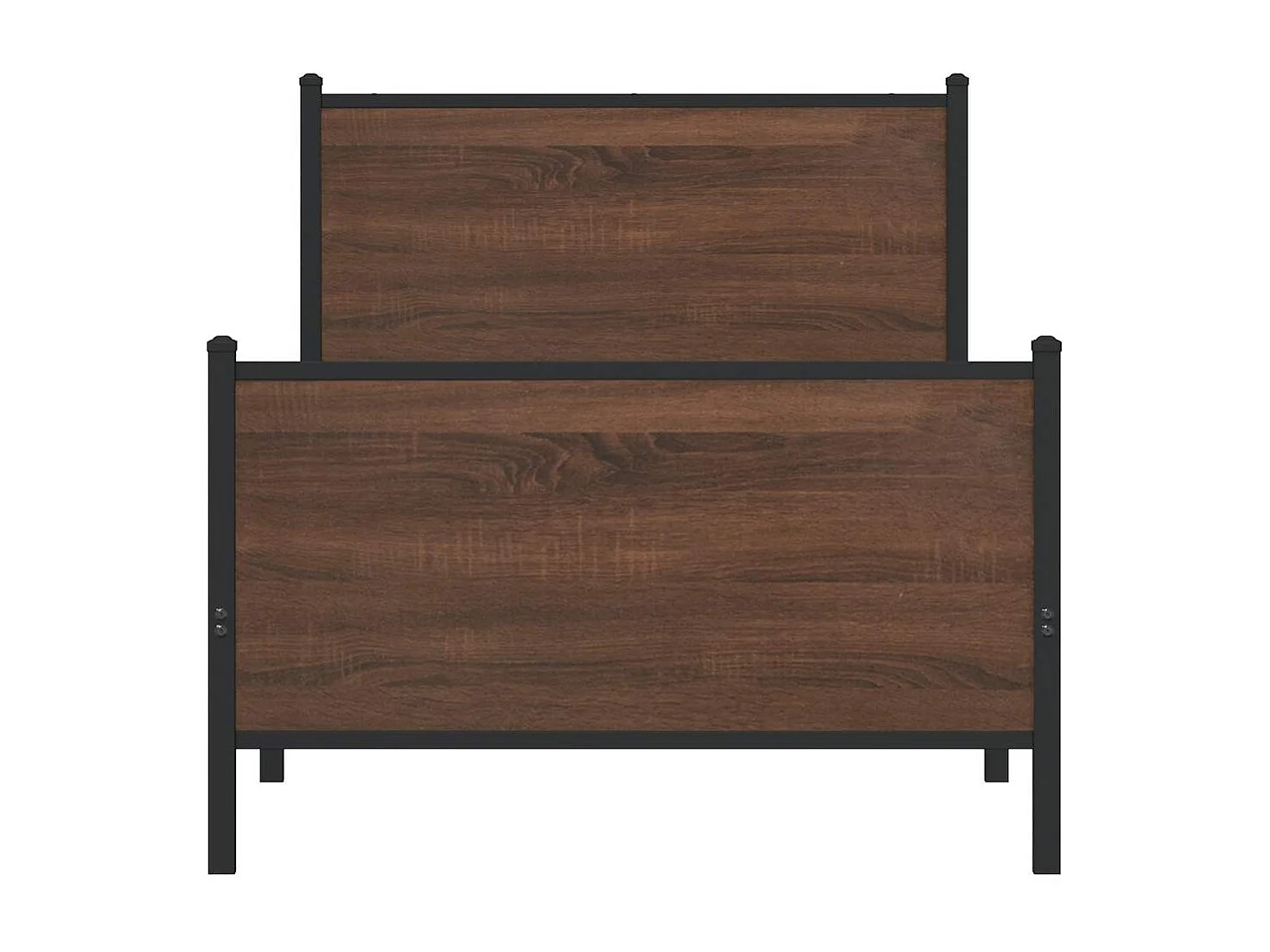 Lit simple | Lit adulte, enfant | Cadre de lit en métal chêne marron 80x200 cm